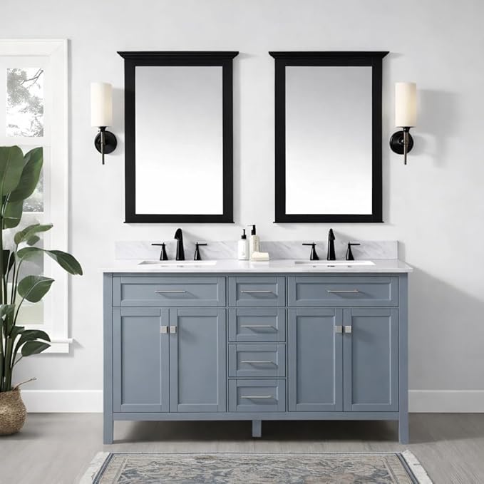 ALL-IN-ONE Paint by Heirloom Traditions, Haven (Heather Blue), Gallon - Durable cabinet and furniture paint. Built in primer and top coat, no sanding needed. Includes our 30 featured color card.