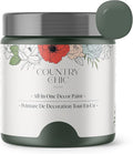 Country Chic All-in-One Chalk Paint for Furniture, Cabinets, Home Decor, Eco-Friendly, Matte Finish, Built-In Primer & Top Coat for Wood, Metal - Nocturnal (Dark Greyish Green) sample (4 oz)