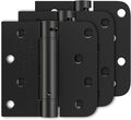Luxbaro 3 Pack Self Closing Door Hinges 4 Inch, Matte Black Spring Loaded Hinges with Square & 5/8" Radius Corners, Adjustable Tension for Garage, Front Door, for Left and Right Hand Door, UL Listed