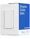 ELEGRP Single Pole Smart Dimmer Light Switch DPR10, 2.4GHz Wi-Fi Dimmer Switch Compatible with Alexa and Google Assistant, Needs Neutral Wire, No Hub Required, UL Listed, Matte White, 1 Pack