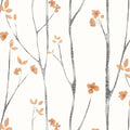 Timeet Boho Peel and Stick Wallpaper Floral Wall Paper Tree Contact Paper White and Orange Clearance Removable Self Adhesive Thicken Eco-Friendly Deacoral Bedroom Bathroom 16.14"x78.7"