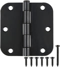 42 Pack Matte Black Door Hinges 3.5 Inch 5/8" Radius, Interior 3 1/2" Bi-fold Table Closet Rounded Hinge for Doors,Furniture,Farm,Book Shelf,Gate,Bed Room,Entryway,Patio,Playhouse,Kit