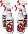 Fire Retardant Spray Liquid Solution (Class A for Natural Textiles, Raw Wood, Absorbent Materials & More) Eco-Safe, Non Toxic, C.A.C. Title-19, 4 Pack of One Quart with One Sprayer each-128 oz