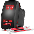 Nilight LED POD Lights Rocker Switch Led Light Bar Switches 5Pin Laser On/Off switches 20A/12V 10A/24V with Jumper Wires Set for Cars,Trucks,RVs