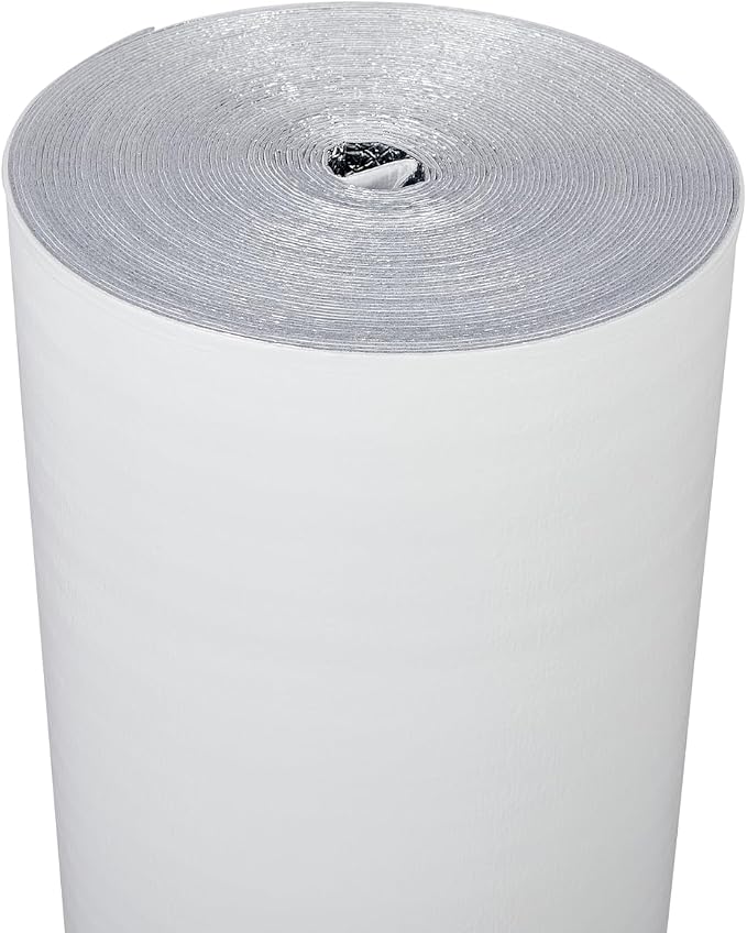 SmartSHIELD -1.5mm 48" x100ft Reflective Insulation roll 400 Sq. Ft., Foam Core Radiant Barrier, Thermal Insulation Shield - Commercial Grade Foil - White / Foil