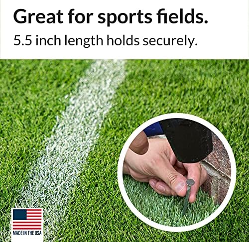 Pinnacle Mercantile 150-Pack Artificial Turf Stakes Galvanized Nails for Fake Landscaping Grass Outdoor, Heavy-Duty, Anti Rust 5.5 inch Spikes, 1/8” Thick 5 lb Box