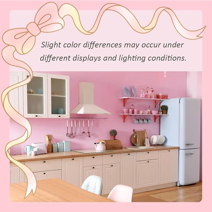 Safiyya 984.2"x17.7" Pink Peel and Stick Wallpaper Solid Color Contact Paper Peel and Stick Modern Wall Paper Self Adhesive Removable Wallpaper for Bedroom Covering Vinyl Roll
