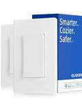 ELEGRP Smart Light Switch, 2.4GHz Wi-Fi Light Switch Compatible with Alexa & Google Assistant, Neutral Wire Required, APP Control and Timer Schedule, UL Certified, Single Pole/3 Way, White, 2 Pack