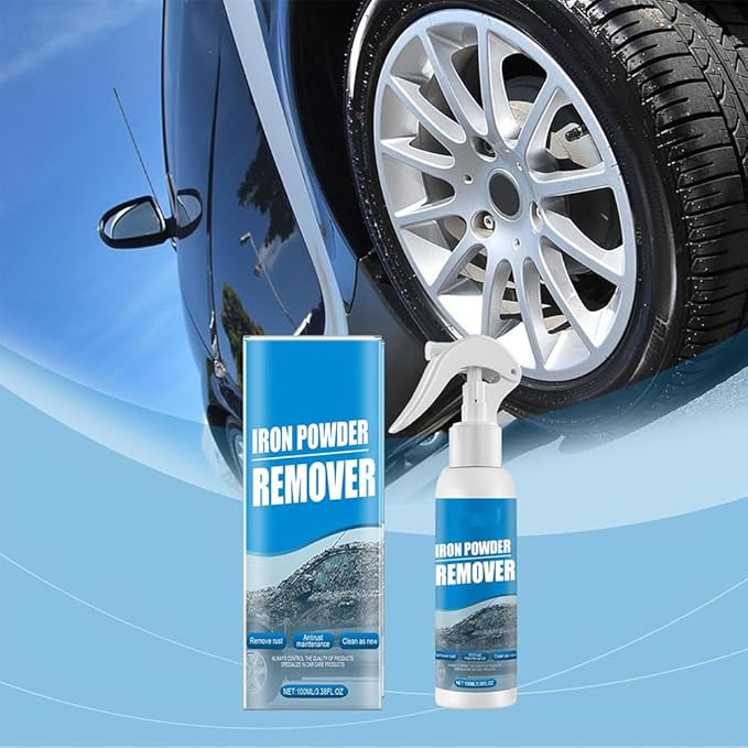 Iron Powder Remover Spray, Multi-Functional Quick-Acting Rust Removal Spray for Metal Surfaces, 100 Ml Iron Powder Remover, Fast-Acting Iron & Rusts Cleaner for Wheels, Rims, Metal (3PCS)