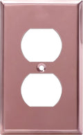 ENERLITES Duplex Receptacle Metal Wall Plate, Stainless Steel Outlet Cover, Corrosion Resistant, Standard Size 1-Gang 4.50" x 2.76", Stainless Steel 201, 7721-PRG, Polished Rose Gold