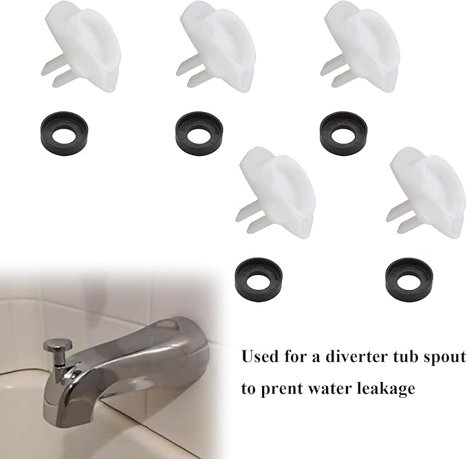 5PCS 101237 OEM for Moen Cup Seal & Diverter Gate for Plumbing Fixture or Faucet, 3800 Tub Spout Replacement Part