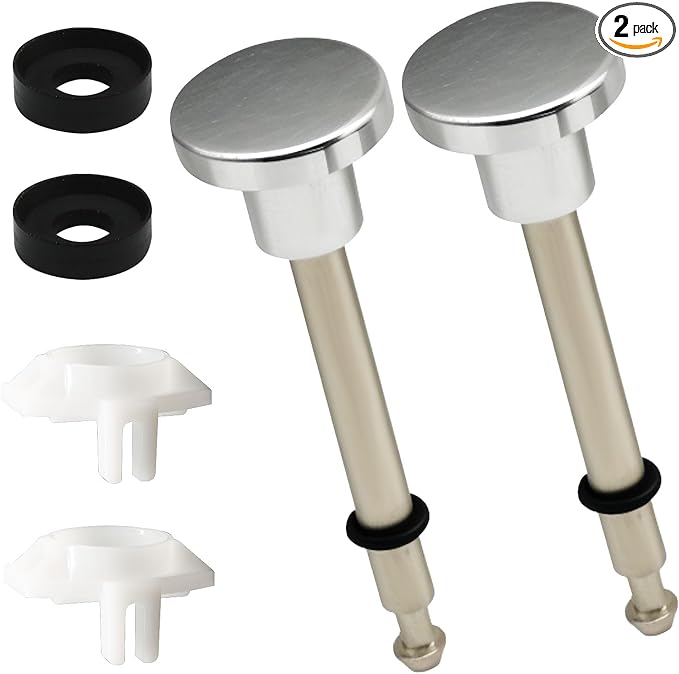 Waziaqoc 2 Set Tub Spout Diverter Repair Kit, Includes 2 x Diverter Valve Stems, 2 x Cup Seals and 2 x Gates, Leaky Faucet Repair Replacement Parts for Bathroom Shower Bathtub, Brushed Nicke