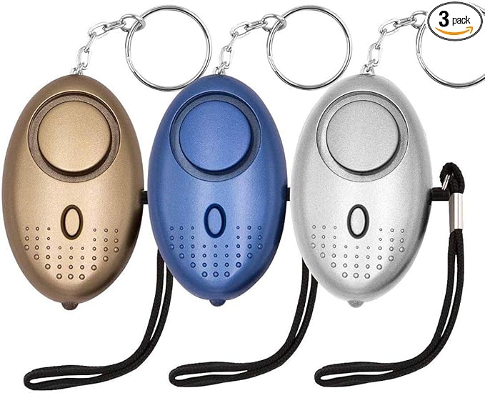 KOSIN Safe Sound Personal Alarm, 3 Pack 145DB Personal Security Alarm Keychain with LED Lights, Emergency Safety Alarm for Women, Men, Children, Elderly