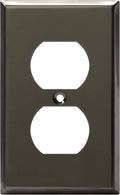 ENERLITES Duplex Receptacle Metal Wall Plate, Stainless Steel Outlet Cover, Corrosion Resistant, Standard Size 1-Gang 4.50" x 2.76", Stainless Steel 201, 7721-PBK, Polished Black