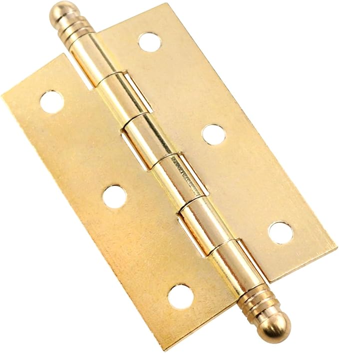 Lovelysp Folding Butt Hinge Brass Door Hinges Polished Butt Hinge with Mounting Screws Furniture Folding Hinges Hardware 2.5 inches 2PCS (Gold)