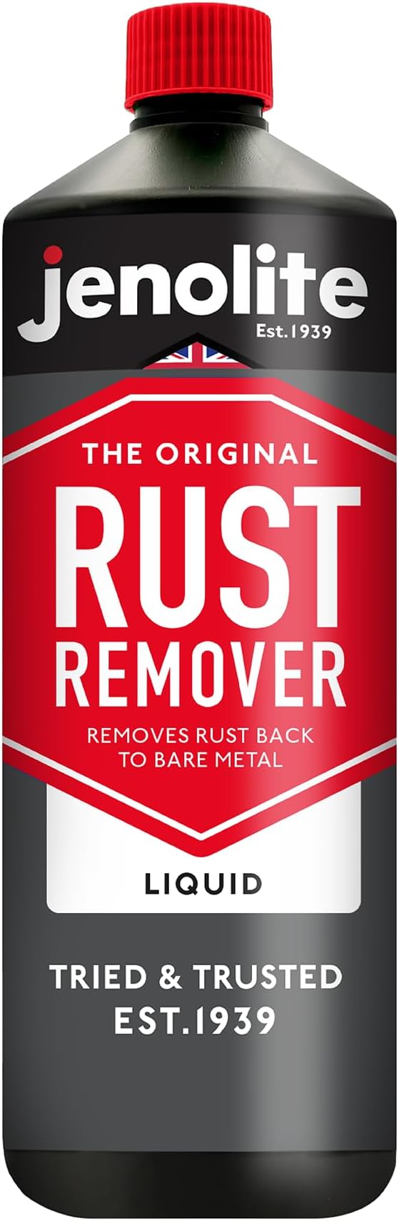 JENOLITE Original Rust Remover for Metal - Fast Acting Liquid - Industrial Strength, Removes Rust Back to Bare Metal - 1 Liter (33.8 fl oz)