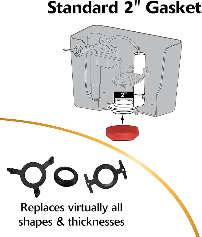 Korky 4010XP 2X Long-Life Standard 2-inch Complete Fixes: Running, Noisy, No/Slow Refill, and No/Weak Flush Easy to Install Toilet Repair Kit, Black