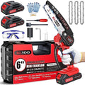 Mini Chainsaw Cordless, 6 Inch Handheld Chain Saw Battery Powered