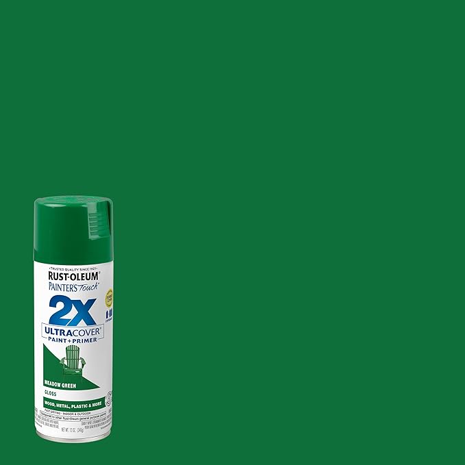 Rust-Oleum 249100 Painter's Touch 2X Ultra Cover Spray Paint, 12 oz, Gloss Meadow Green