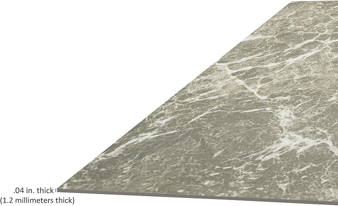Nexus Self Adhesive 12-Inch Vinyl Floor Tiles, 20 Tiles - 12" x 12", Grey Marble - Peel & Stick, DIY Flooring for Kitchen, Dining Room, Bedrooms & Bathrooms by Achim Home Decor