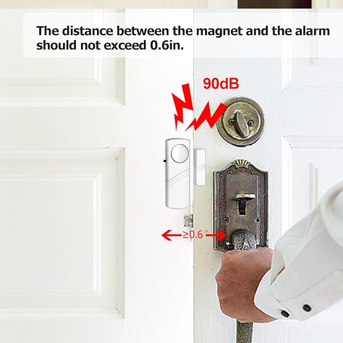 Security Door Window Alarm, 90DB Wireless Sensor Door Window Burglar Alarm, Door Alarms for Kids Safety, Easy Installation Doorbell Alarms for Office House Window Pool (16 Pack)