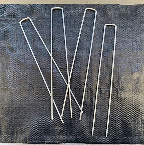 Sandbaggy 12 Inch Rust-Free Landscape Staples ~ Extra Long SOD Garden Stakes Weed Barrier Pins (250 Staples)