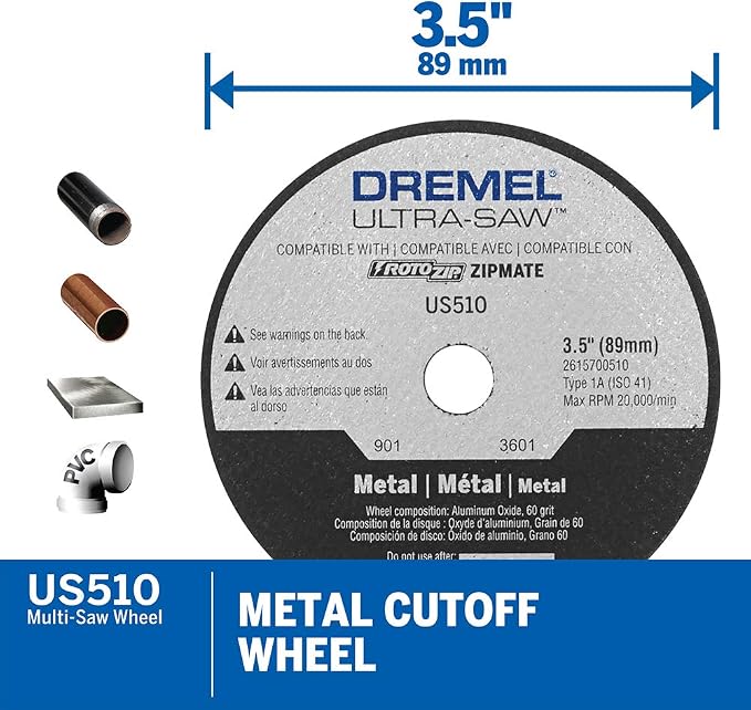 Dremel US40 Ultra-Saw Corded Mini Circular Saw Tool Kit with 3 Cutting Wheels and Auxiliary Handle