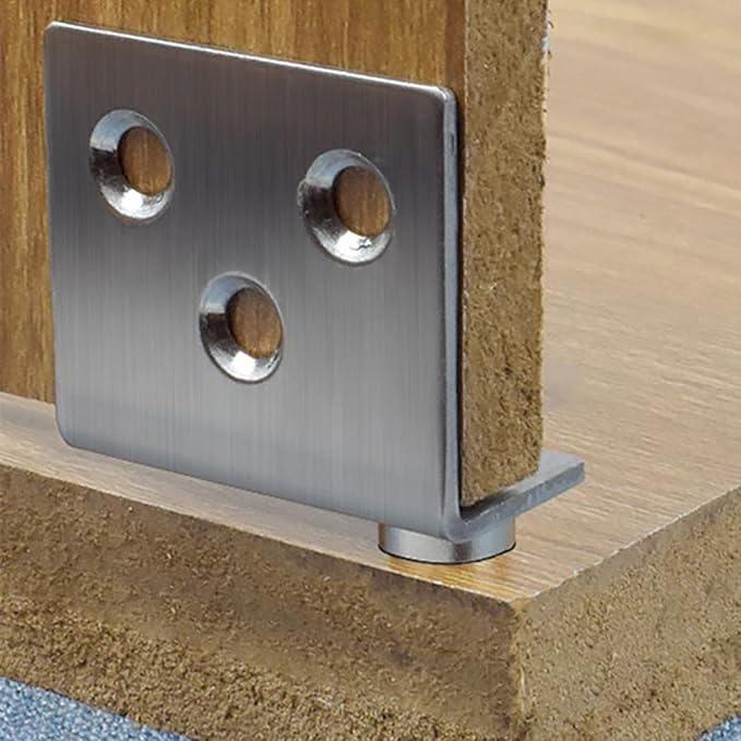 Aifeier ET 2 Sets Pivot Hinges Stainless Steel Silver Heavy Duty Concealed Shaft Door Hinges with Bushing for Wood Doors, Drawers, Furniture Cabinets, Wardrobe, Showcase, etc
