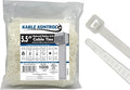 Kable Kontrol Cable Zip Ties Natural White 1000 Pcs 5.5 Inch, 18 Lbs Tensile Strength, Self-locking Natural Nylon Clear Plastic Wire Ties wraps for Indoor or Outdoor Use