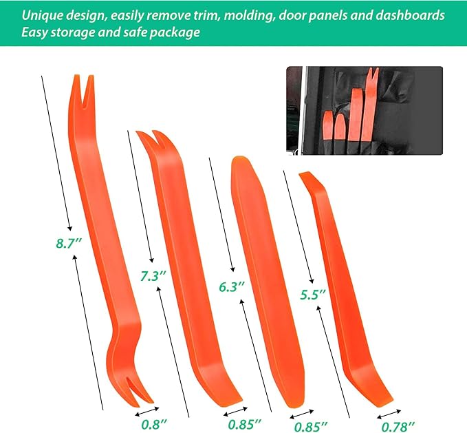 200mil 36 Sqft Self-Adhesive Car Sound Deadening Heat Shield Insulation Mat | Aluminum Foil PE Foam Dampening Mat, with Roller & 4 pcs Car Trim Removal Tools, for Car Doors, Floor, Roof, Hood, and Trunk