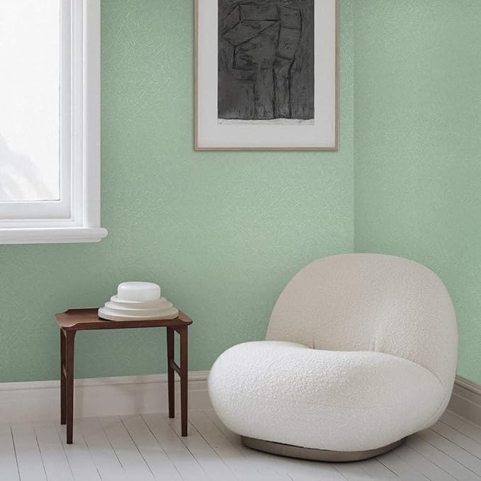 Green Peel and Stick Self Adhesive Wallpaper Countertop Contact Paper | Removable Embossed Silk Waterproof Bathroom Wallpaper 15.7" X 393.7" Kitchen Vinyl Wrap for Cabinet Shelf Liner Paper