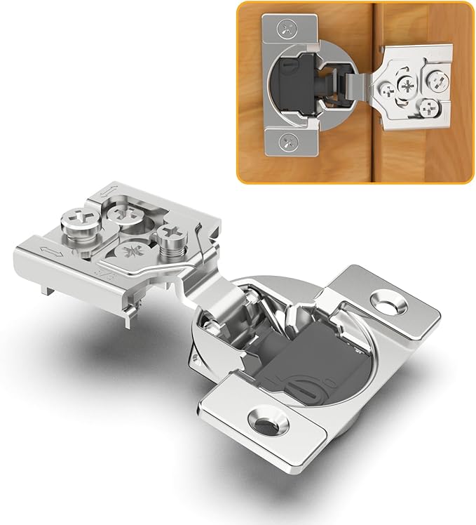 Chibery 30 Pack 5/8" Overlay 4D Soft Close Concealed Hinges for Face Frame Door, Adjustable Closing Speed, Smooth Slow Self Close Hinges, Satin Nickel, 105° Open Angle Stainless Steel Cabinet Hinges
