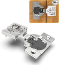 Chibery 50 Pack 5/8" Overlay 4D Soft Close Concealed Hinges for Face Frame Door, Adjustable Closing Speed, Smooth Slow Self Close Hinges, Satin Nickel, 105° Open Angle Stainless Steel Cabinet Hinges