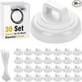 Leinuosen 30 Set Magnetic Zip Tie Mount and Nylon Cable Ties, 19 mm Multipurpose Wire Cable Holder Mount Wire Clips Management Electrical Organization Supplies (White)
