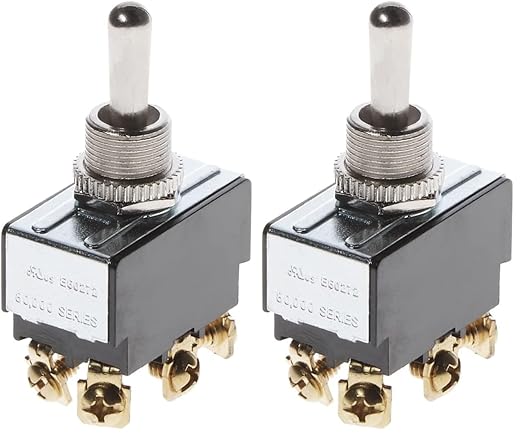 Gardner Bender GSW-16 Heavy-Duty Electrical Toggle Switch, DPDT, ON-(Off)-ON, 20 A/125V AC, Screw Terminal (Pack of 2)