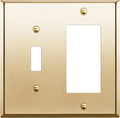 ENERLITES Combination Toggle and Decorator Switch Metal Wall Plate, Stainless Steel 201, Corrosion Resistant, Size 2-Gang 4.50" x 4.57", 771131-PB, Polished Brass, Gold