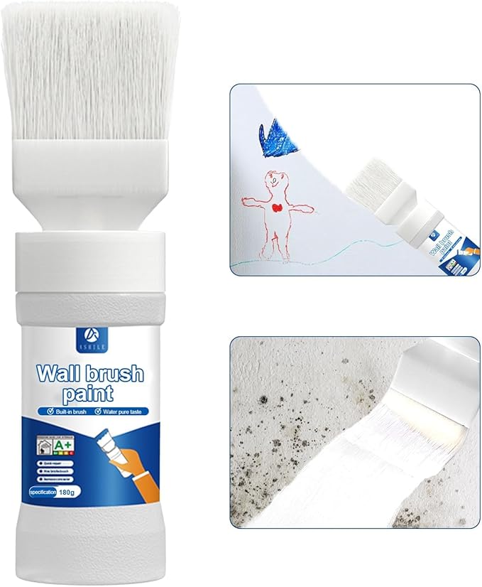 White Interior Wall Paint 6.35 oz, Drywall Repair Paint, Wall Primer for Stains and Graffiti Covering