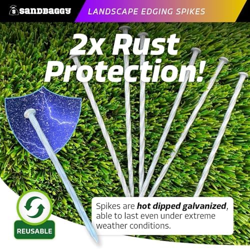 Sandbaggy 6 Inch Galvanized Landscape Edging Spikes, 6000 Pack 7 Gauge Steel Spiral Landscape Nails, Heavy Duty Garden Edging Stakes for Paver Edging, Artificial Turf and Landscape Fabric