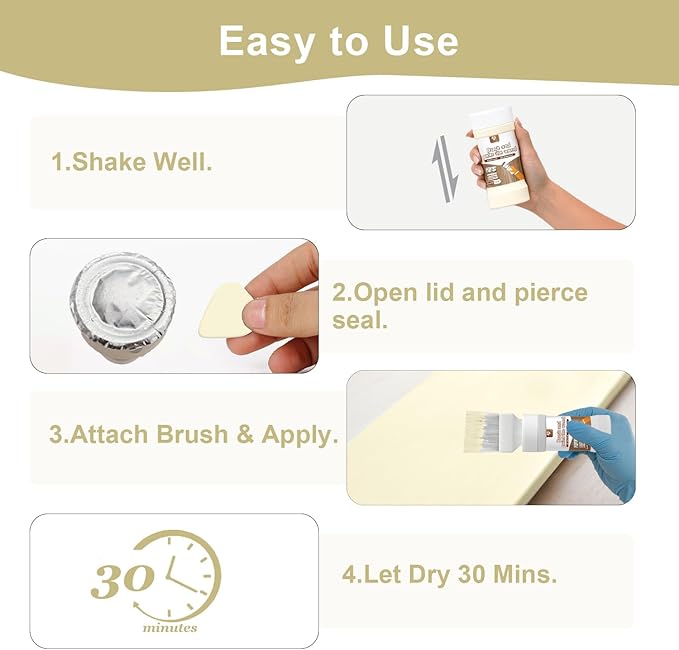 Beige Touch-Up Paint for Furniture, Cabinets, Wood, Metal No Sanding, Fast Drying, Water Based Multi Surface, 6.35 oz