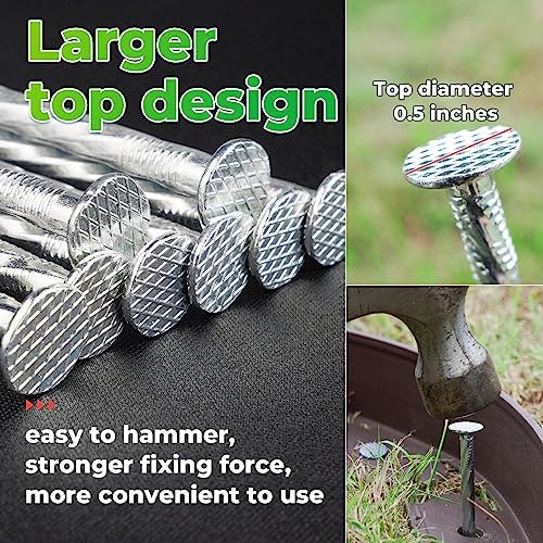 6.3-Inch Galvanized Heavy-Duty Landscape Stakes, (300-Pack) Spiral Metal Turf Spikes for Artificial Grass, Paver Edging, Weed Barrier, Securing Fences and More