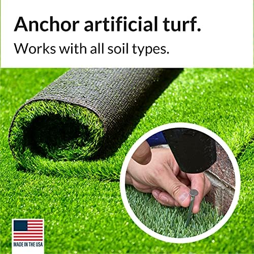 Pinnacle Mercantile 550 ct Artificial Turf Stakes Galvanized Nails for Fake Landscaping Grass Outdoor, Heavy-Duty, Rust Resistant Security 5.5” Long, 1/8” Thick 18 lb Box