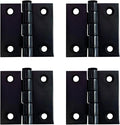QCAA Square Door Butt Hinge, Heavy Gauge, Swaged, Loose Pin, 2"x2"x2.0mm, Black, Made in Taiwan, 4 Pack