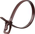 RETYZ 12-Inch Brown Reusable Releasable Cable Ties – 100 Pack, 50 lb Strength, Patented Quick-Release, Tool-Free Design for Home, Office, and Light Industrial Use