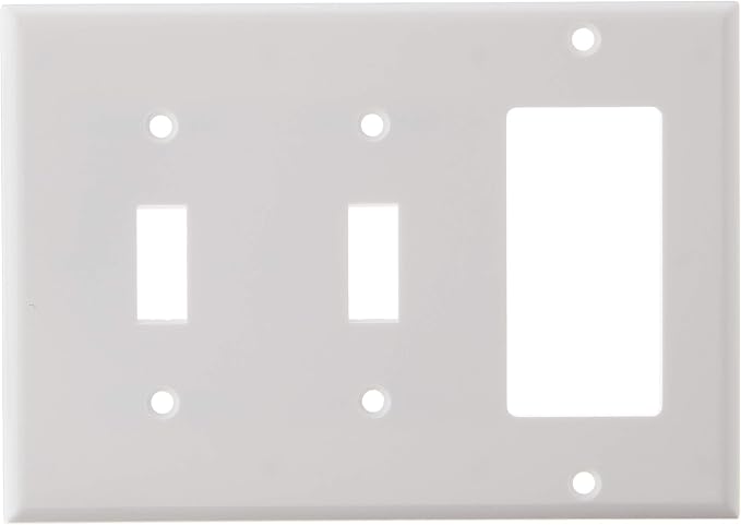 Leviton 80421-W 2-Toggle 1-Decora/GFCI Device Combination Wallplate (Pack of 2)