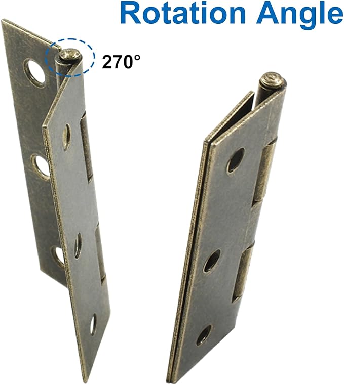 10Pcs Oil Rubbed Bronze Door Hinges,2.5 Inch Iron Front Door Hinge,6 Hole Closet Exterior Door Hinges Heavy Duty,Antique Bronze Butt Hinge for Jewelry Box,Bedroom,Cabinet Door