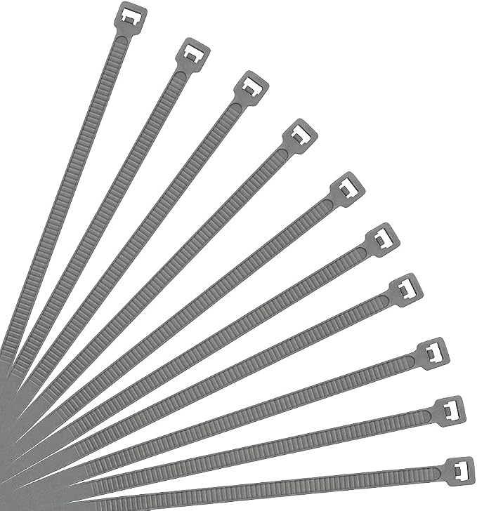 XINGO 10 Inch Cable Zip Ties (500 Pack), 40 Lbs Tensile Strength-Heavy Duty, Self-Locking Nylon Plastic Nylon Wire Ties for indoor and outdoor use (Silver)