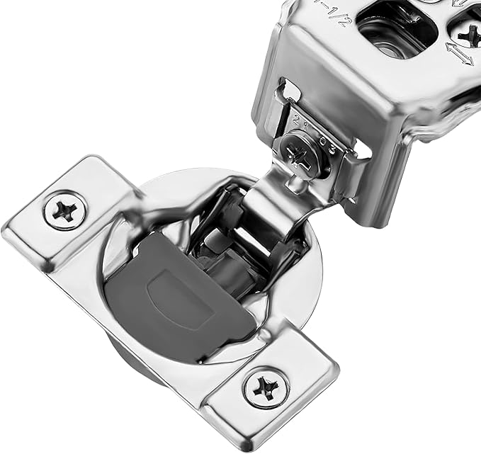 Ravinte 40 Pack 20 Pair 1-1/2 inch Overlay Soft Close Kitchen Cabinet Hinges Stainless Steel Adjustable Kitchen Hinges Satin Nickel Cabinet Hardware