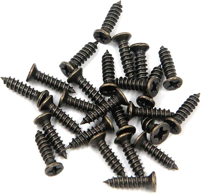 Mcredy Brass Hinges,1 Inch Jewelry Box Hinge Brown Small Hinge for Wooden Box,Butt Hinges with Mounting Screws,Pack of 6
