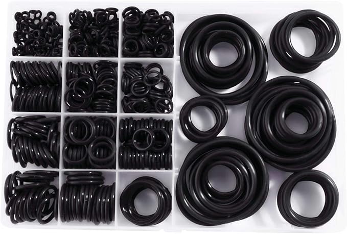 Litorange Silicone 580PCS 45A Universal Black O-Ring Sealing Gasket Washer Seal Assortment Set (Better Than Rubber) for Plumbing,Automotive,General Repair 15 Size with Case