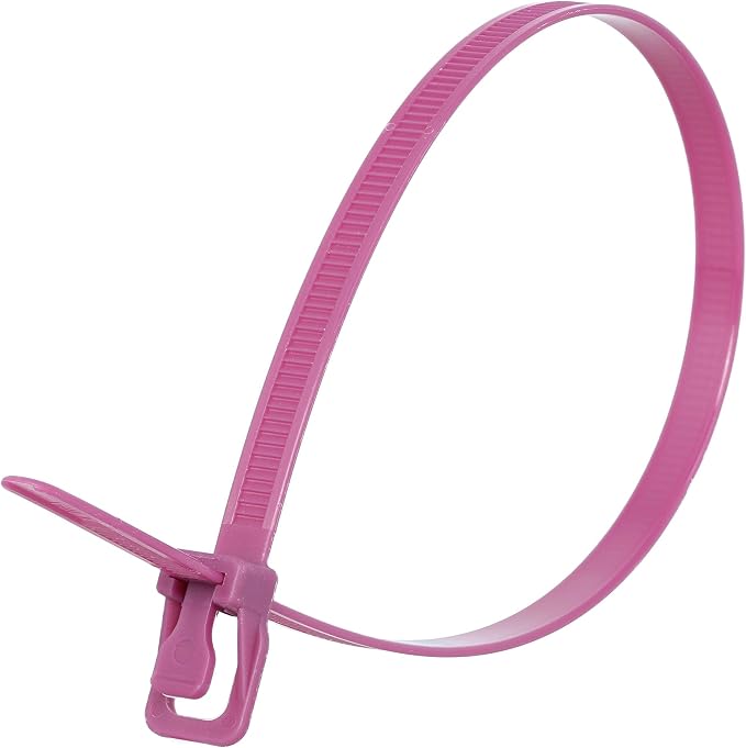 RETYZ 14-Inch Purple Reusable Releasable Cable Ties – 20 Pack, 120 lb Strength, Patented Quick-Release, Heavy-Duty Design for Industrial and Commercial Use